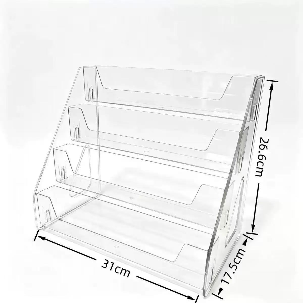 Soporte de exhibición de bar, papel de color, tarjeta de mano, estante de tarjetas, caja de almacenamiento de exhibición de mijo acrílico transparente