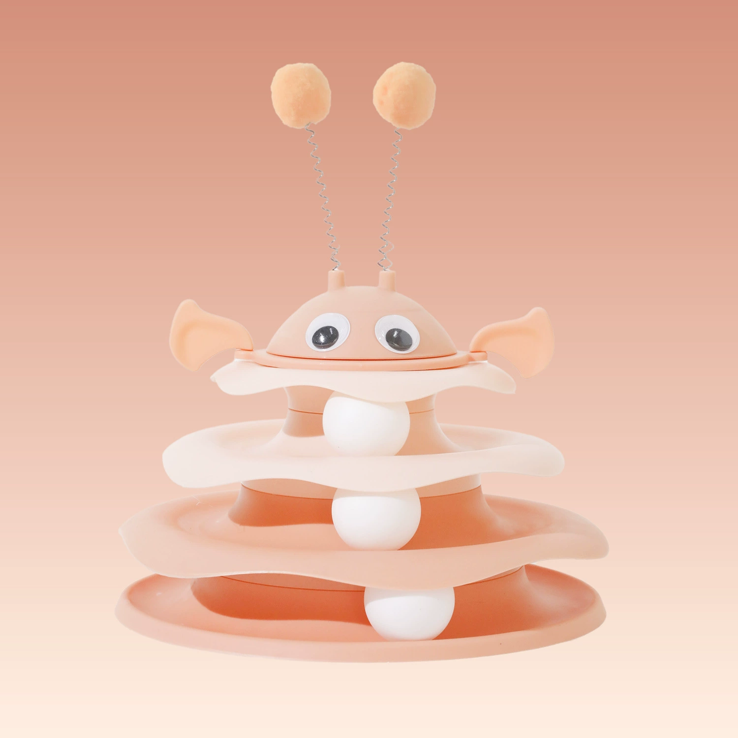 Interactive Cat Toy — Ice‑Cream Stack Plastic Play Tower, Pet Entertainment, multi-size 20–24 cm