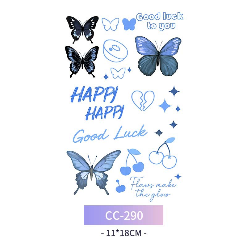 Transfronterizo en stock al por mayor de halloween colorido mariposa tatuaje pegatinas simulación sangrienta cicatriz pegatinas divertidas pegatinas impermeables