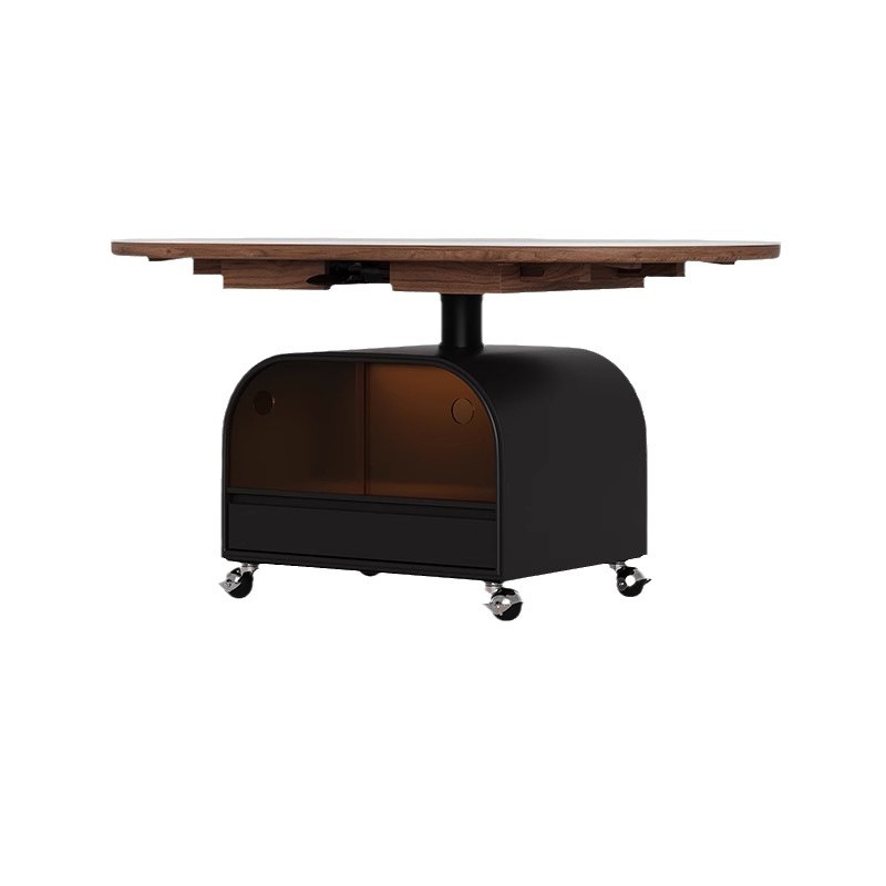 Mesa lateral de elevación sala de estar 2024 nueva mesa de comedor de tablero de roca ovalada minimalista italiana móvil mesa de centro plegable dos en uno