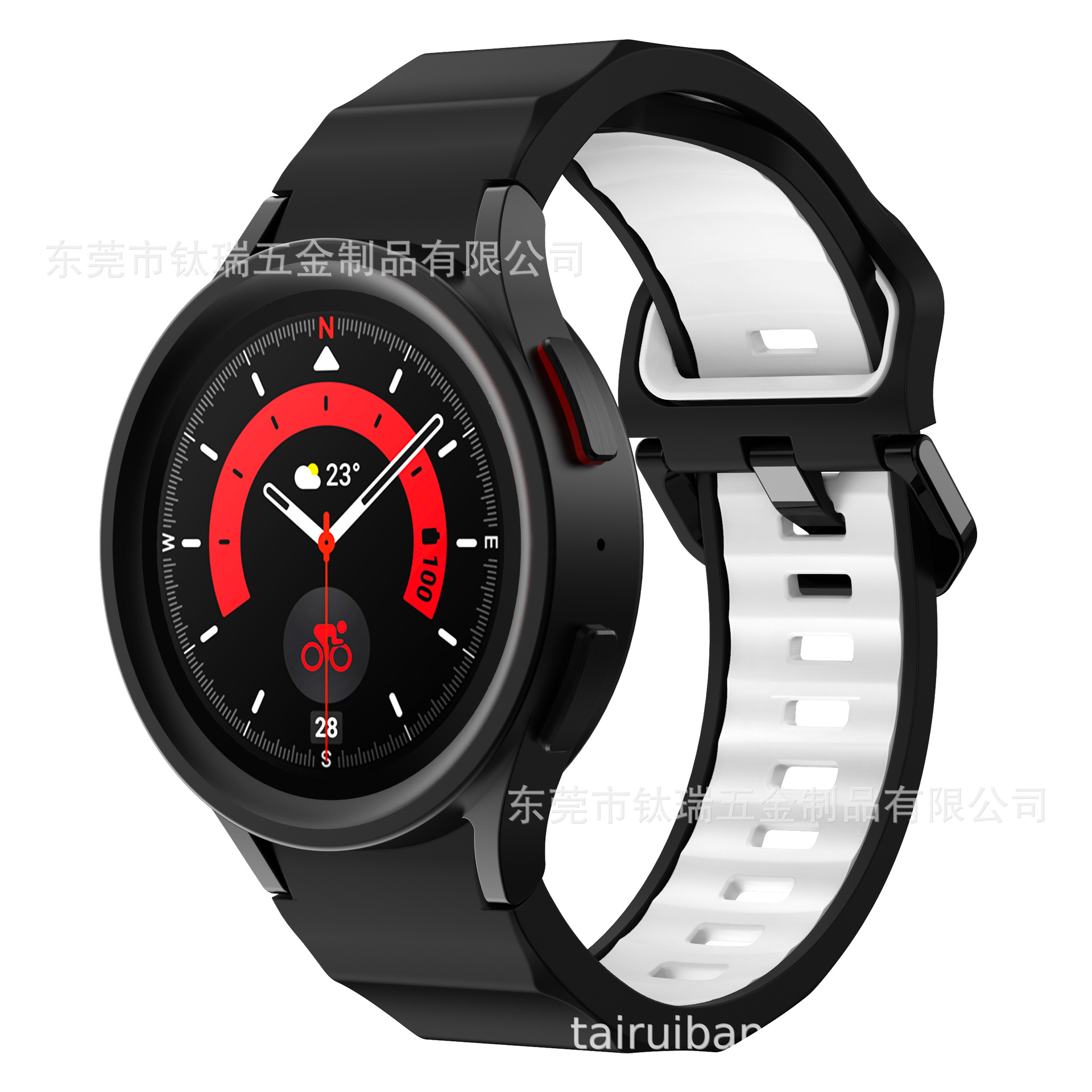 Adecuado para Samsung Galaxy watch5 6 4 onda correa de silicona de dos colores watch5pro correa de reloj inteligente