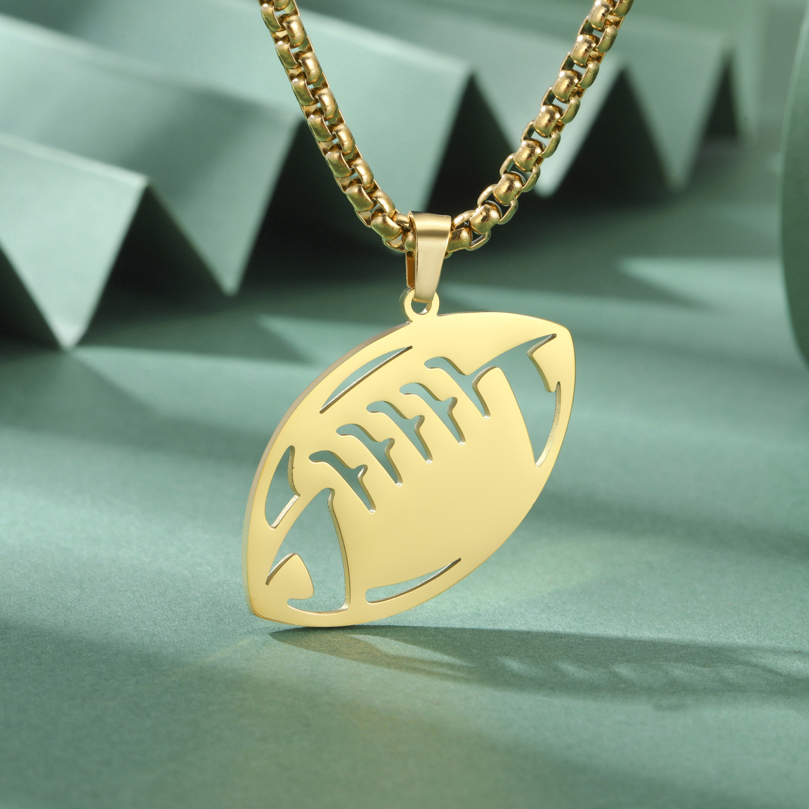 20g Weight 304 Stainless Steel Pendant Material Pendant Necklace Classification 304 Stainless Steel Chain Material box chain Chain Type Daily Occasion 304 Stainless Steel Material Football Pattern Unisex Gender Plating Design Simple Style Style Wholesale Jewelry Simple Style Basketball Football 304 Stainless Steel Plating Pendant Necklace 5