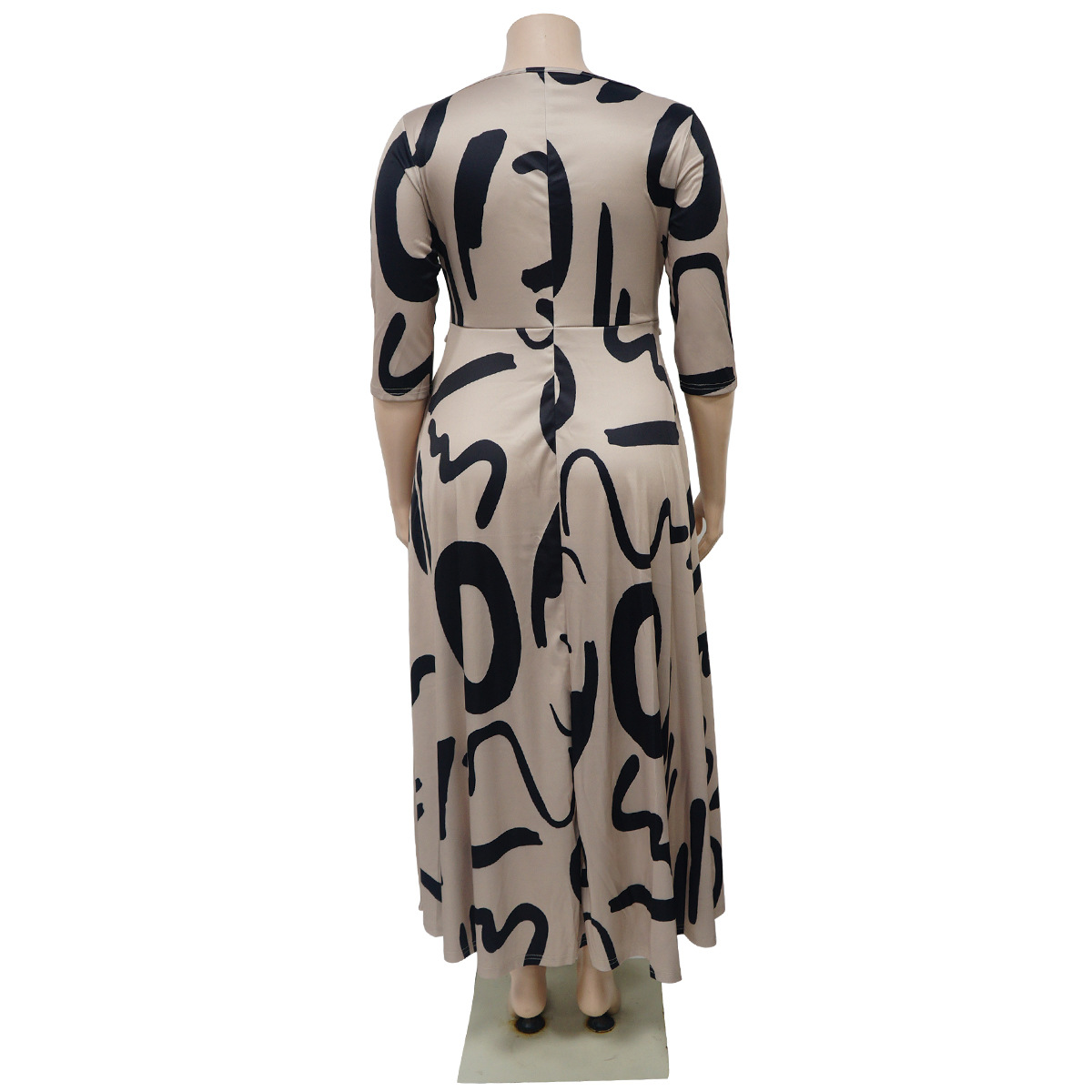 Regular Dress Retro Vacation Round Neck Printing Straps Nine Points Sleeve Printing Maxi Long Dress Daily Street display picture 6