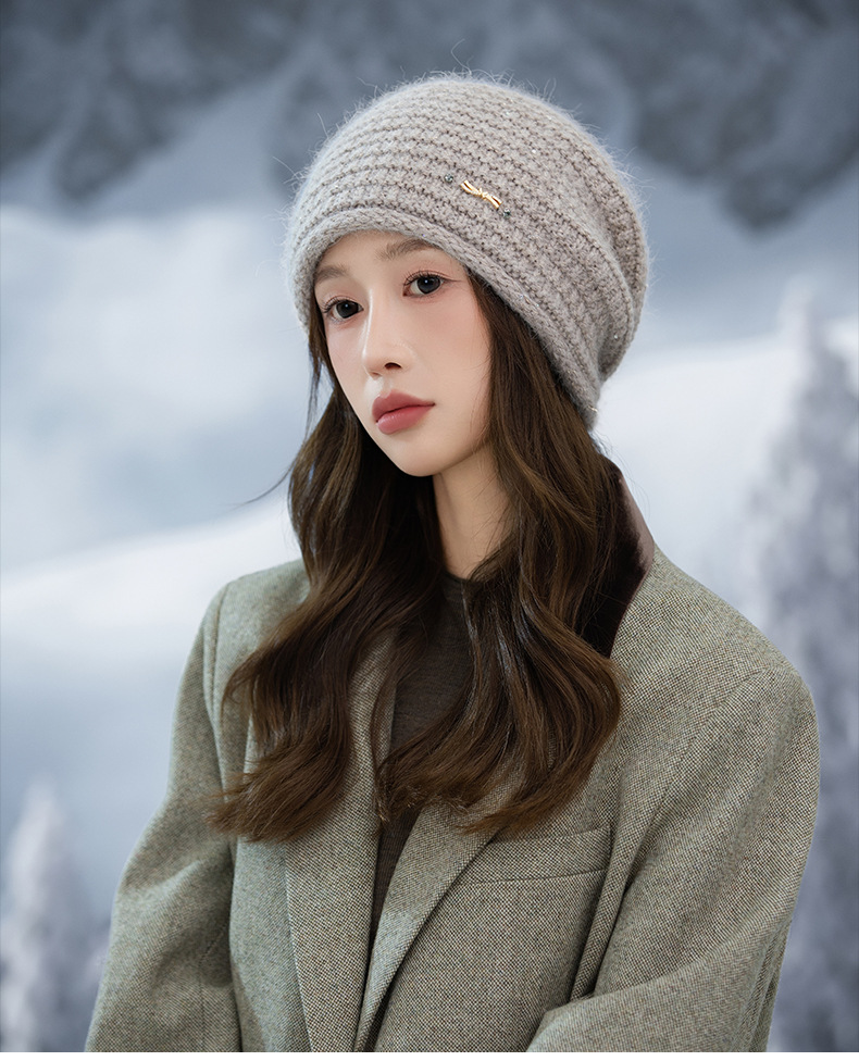 Knitted Plaid Beanie Hat With Fleece Lining For Men Retro Style_voghion.com
