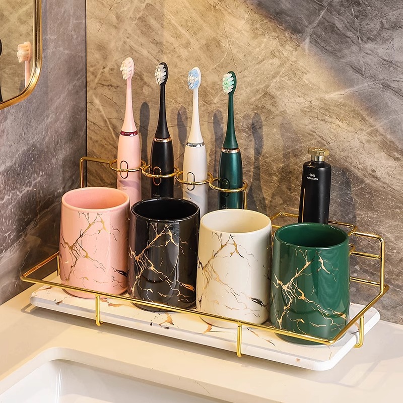 Taza de enjuague bucal taza de cepillo de dientes de pareja taza de dientes de cerámica de lujo ligero de alta gama taza de lavado taza de cepillo de dientes de alta calidad