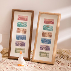 大好河山相框擺台桌面擺件錢幣木質感人民幣收藏裝飾六連禮物框