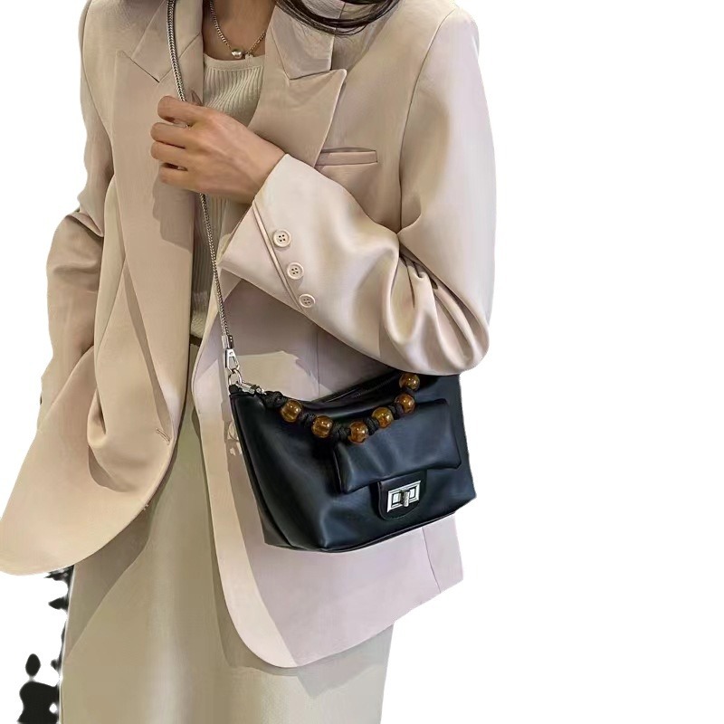 Borsa a tracolla versatile con perline per donna elegante borsa a spalla_voghion.com
