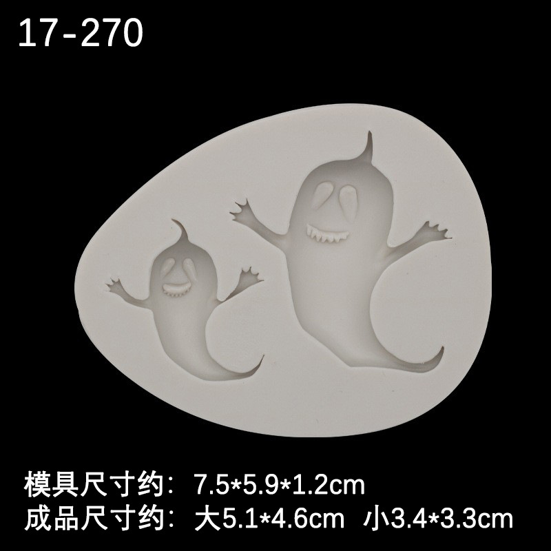 Halloween Carta forma bruja fantasma cráneo cabeza fondant molde de silicona decoración la torta del chocolate Accesorios