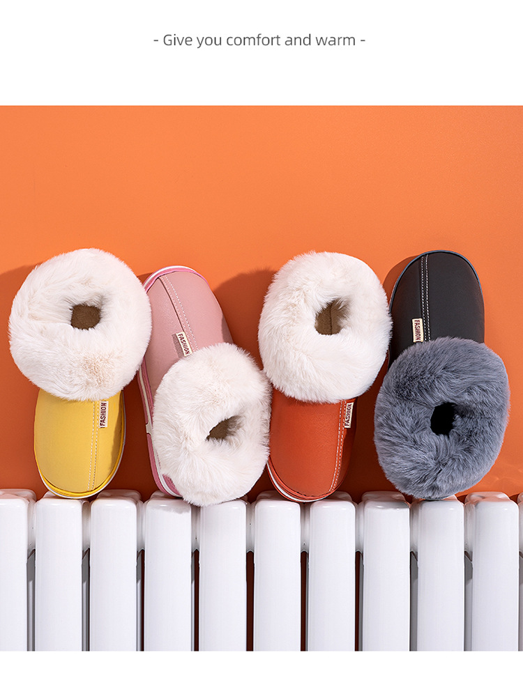 Papuci noi din bumbac PU, pachet complet, cu talpă groasă antiderapantă pentru bărbați și femei, pentru uz casnic, pentru interior_voghion.com