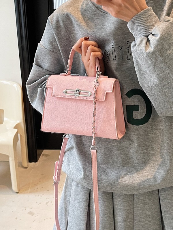 Kelly Bag femenino 2025 nuevo bolso femenino de cadena salvaje moda europea y americana de alta gama bandolera pequeño bolso cuadrado