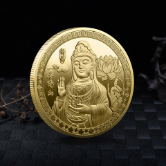 普陀山旅遊紀念幣 金屬觀音佛像紀念章 旅遊景區祈福紀念珍藏