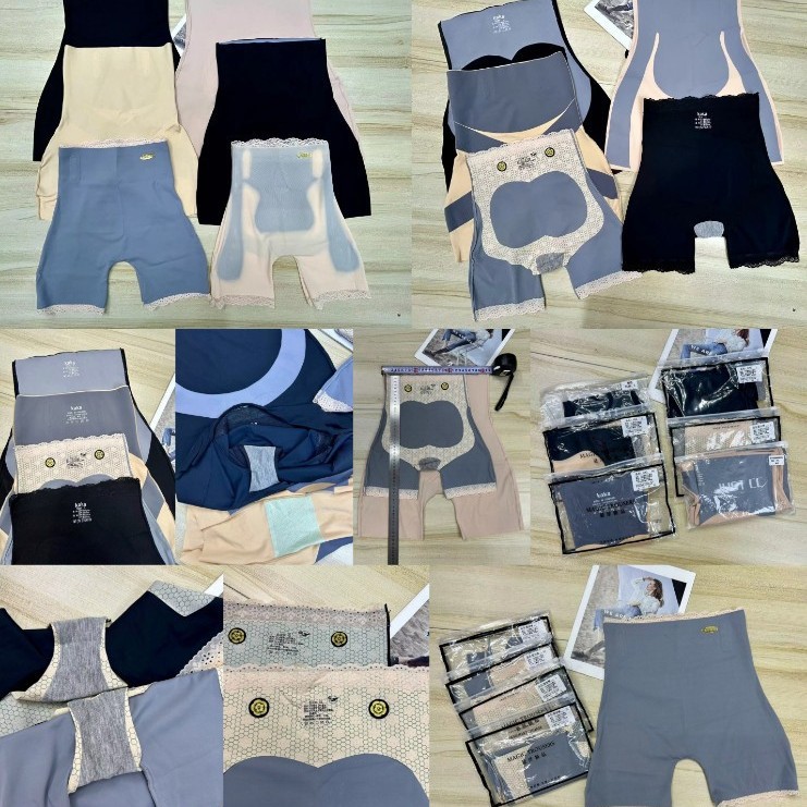 Pantalones de abdomen de mejora de efecto de abdomen pequeño borde de encaje 2 - en - 1 pantalones de mejora del cuerpo después del parto