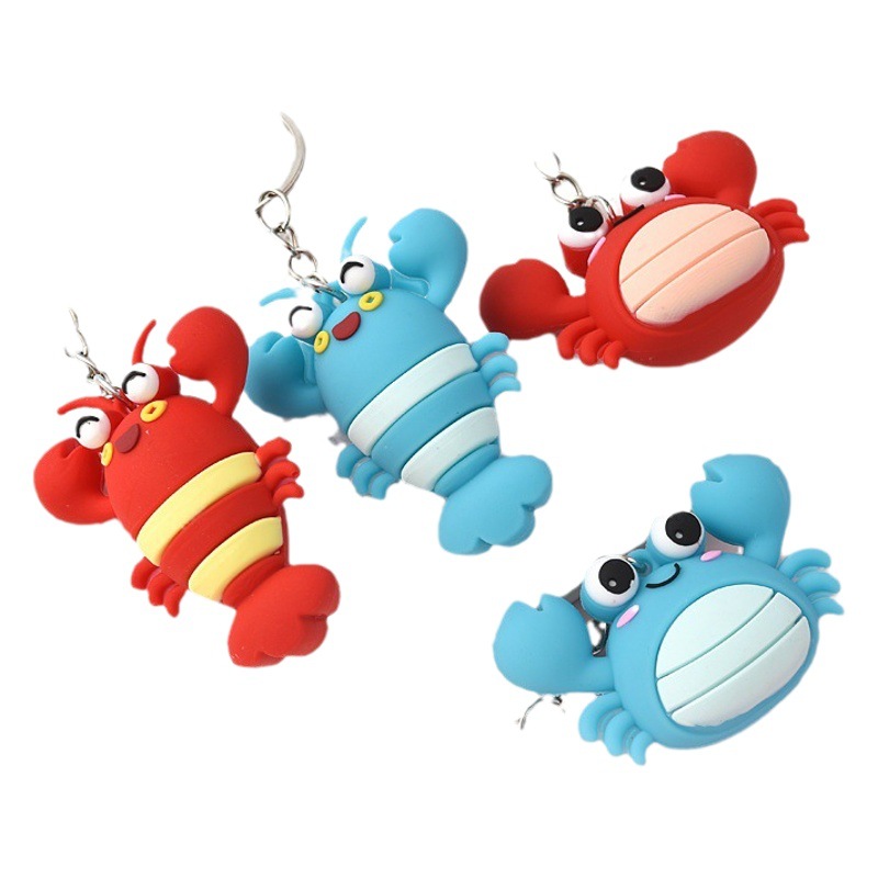 Cross-border hot sale ocean world keychain creative crab cartoon car pendant accessories aquarium commemorative gift