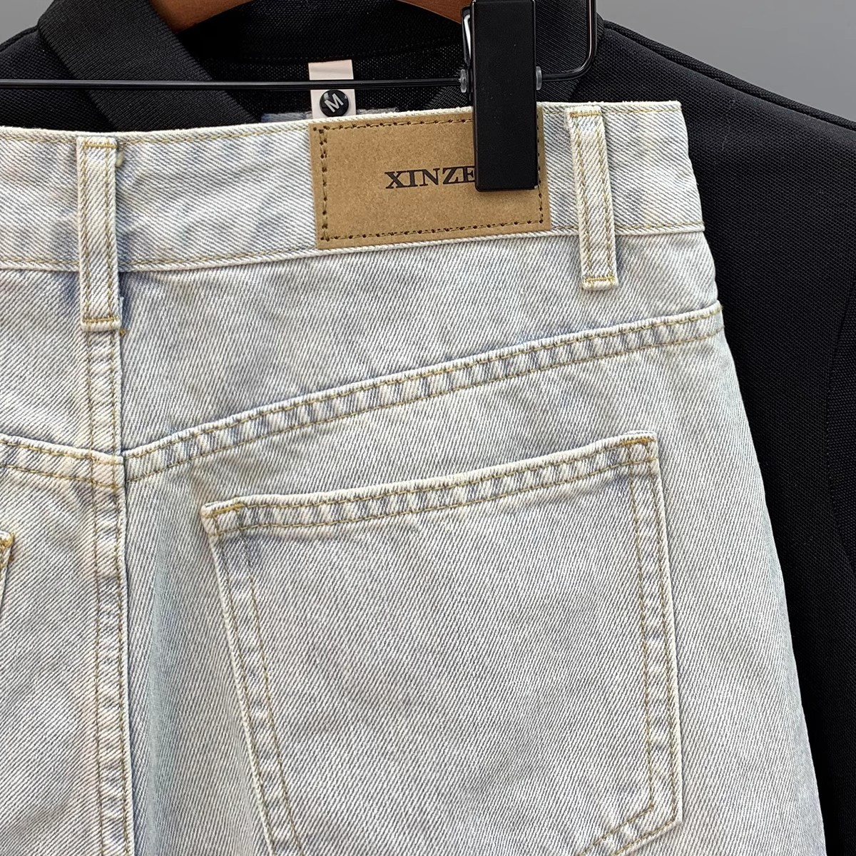 Herren Jeansshorts In Hellblau Stretch Denim Cargo Stil_voghion.com