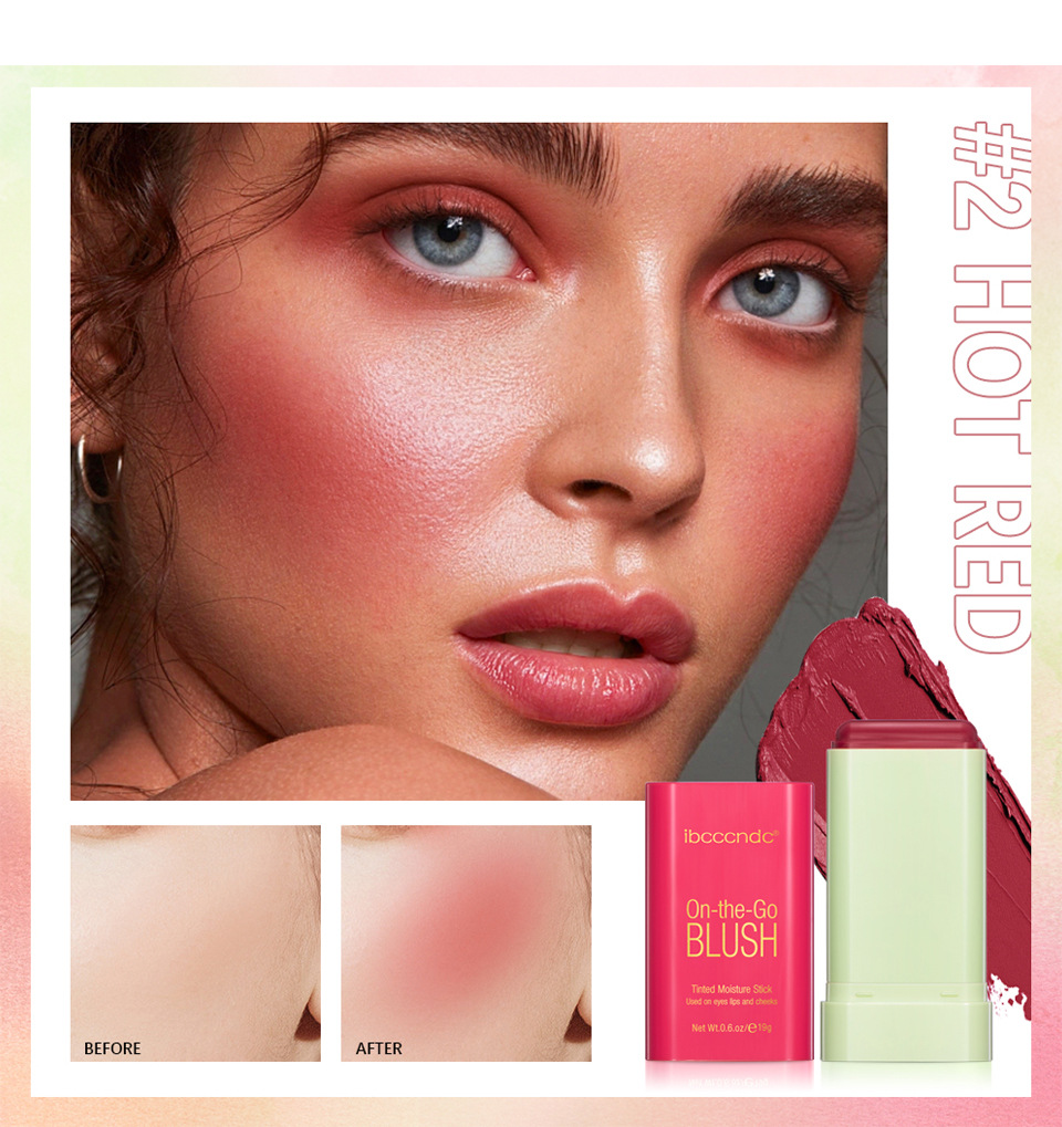 ibcccndc Three-dimensional Blush Cream Red Pink Natural Smooth Blush Blush Apply Blush undefined