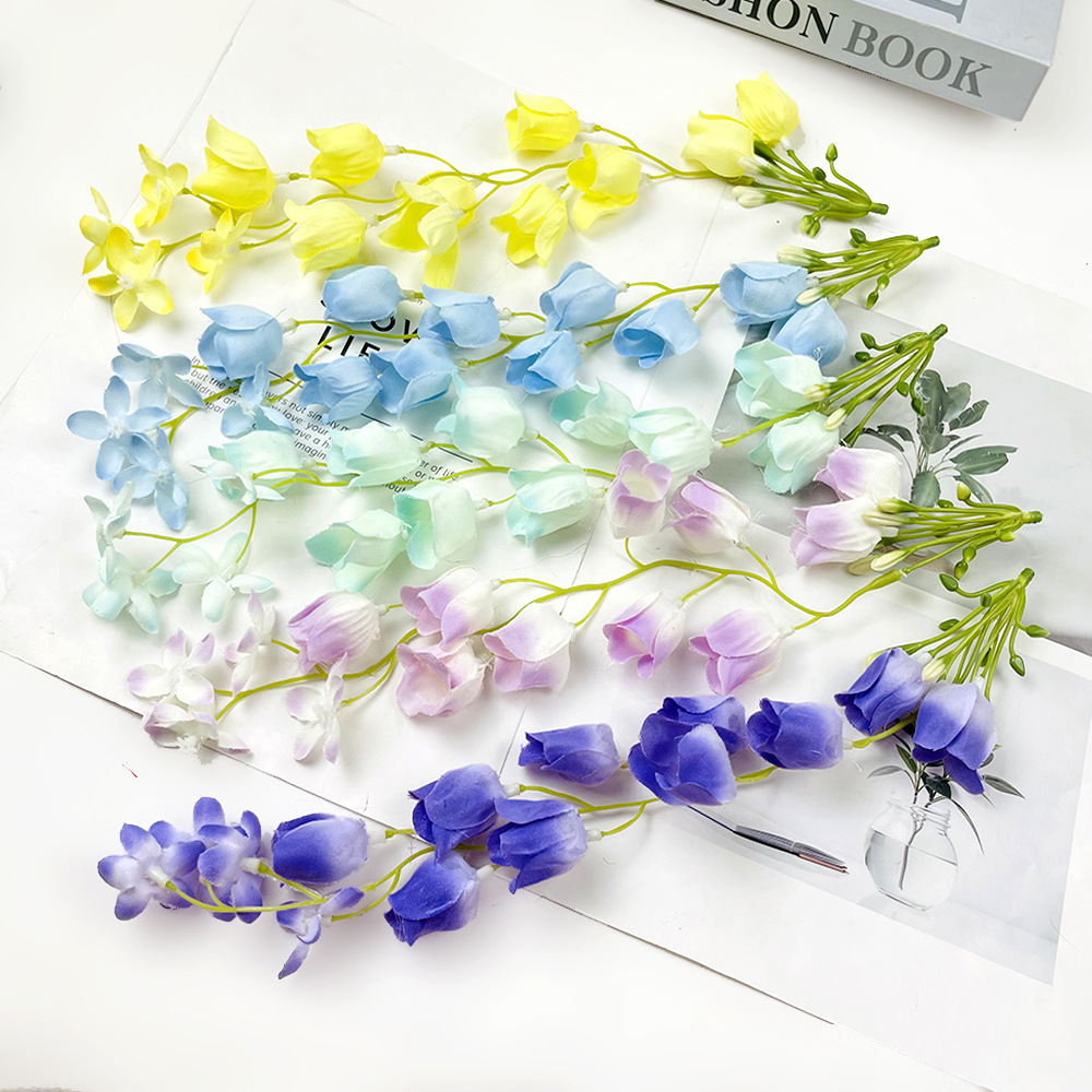 Simulación colgante flor de brida DIY tocado de novia pinza de flores paquete de material para hacer pequeños adornos de diseño floral en el hogar