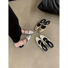 V 69353 French Silver Flat Mu ��Ů��ͷ����Ь ŷ���羳