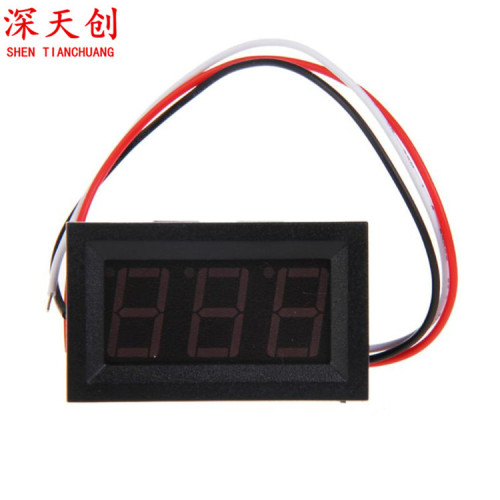 0.56-inch DC voltmeter with three wires, 0-100V digital display voltage battery electric vehicle voltmeter