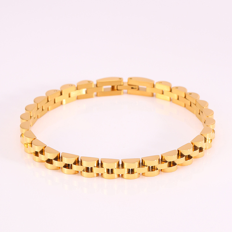 39g Weight 0.03µm-0.05µm Gold Plating Thickness PVD Coated Gold Plating Process 18K Real Gold Plated Plating Material Bracelets Classification 304 Stainless Steel Chain Material 1 Piece Quantity Business, Daily Occasion Titanium Steel Material Geometric Pattern Men's Gender Retro, Classic Style Style Plating Craft Retro Classic Style Geometric Titanium Steel Plating Men's Bracelets Men's Chain Bracelets 9