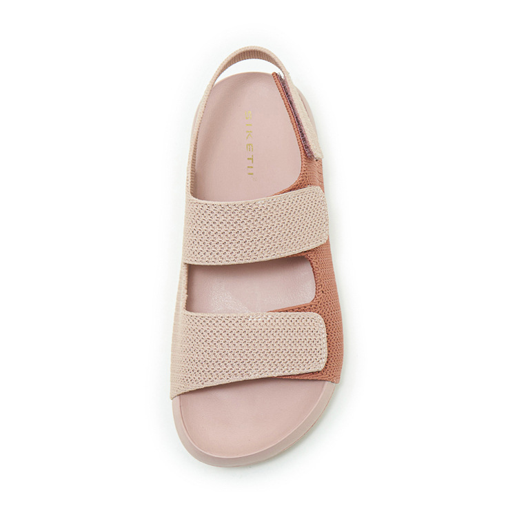 Dép sandal nữ quai chữ V đế mềm, quai dán đi biển — màu đen, màu hồng, màu kaki, màu mơ chi tiết 38