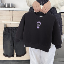 儿童冬季加绒卫衣2025新款男小童加厚冬装印花上衣宝宝洋气韩版