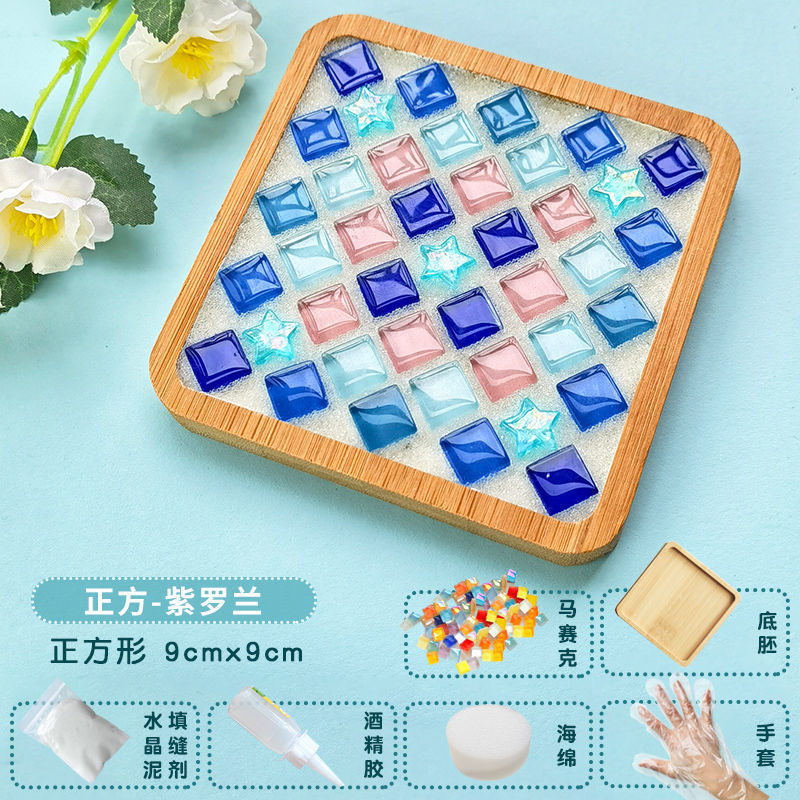 Nuevo producto bricolaje hecho a mano posavasos paquete de material mosaico padre-hijo creativo jardín de infantes pequeño regalo al por mayor juguetes educativos