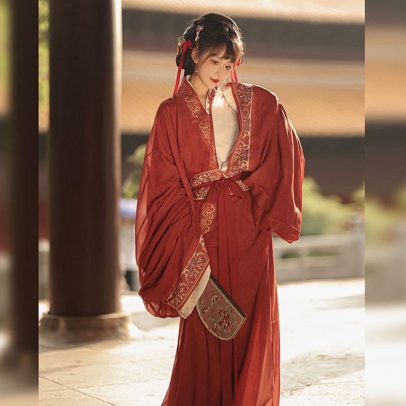 新款女士汉服神明复原款马山楚墓战国袍拖尾直裾日常直裾袍拍摄仙-阿里巴巴