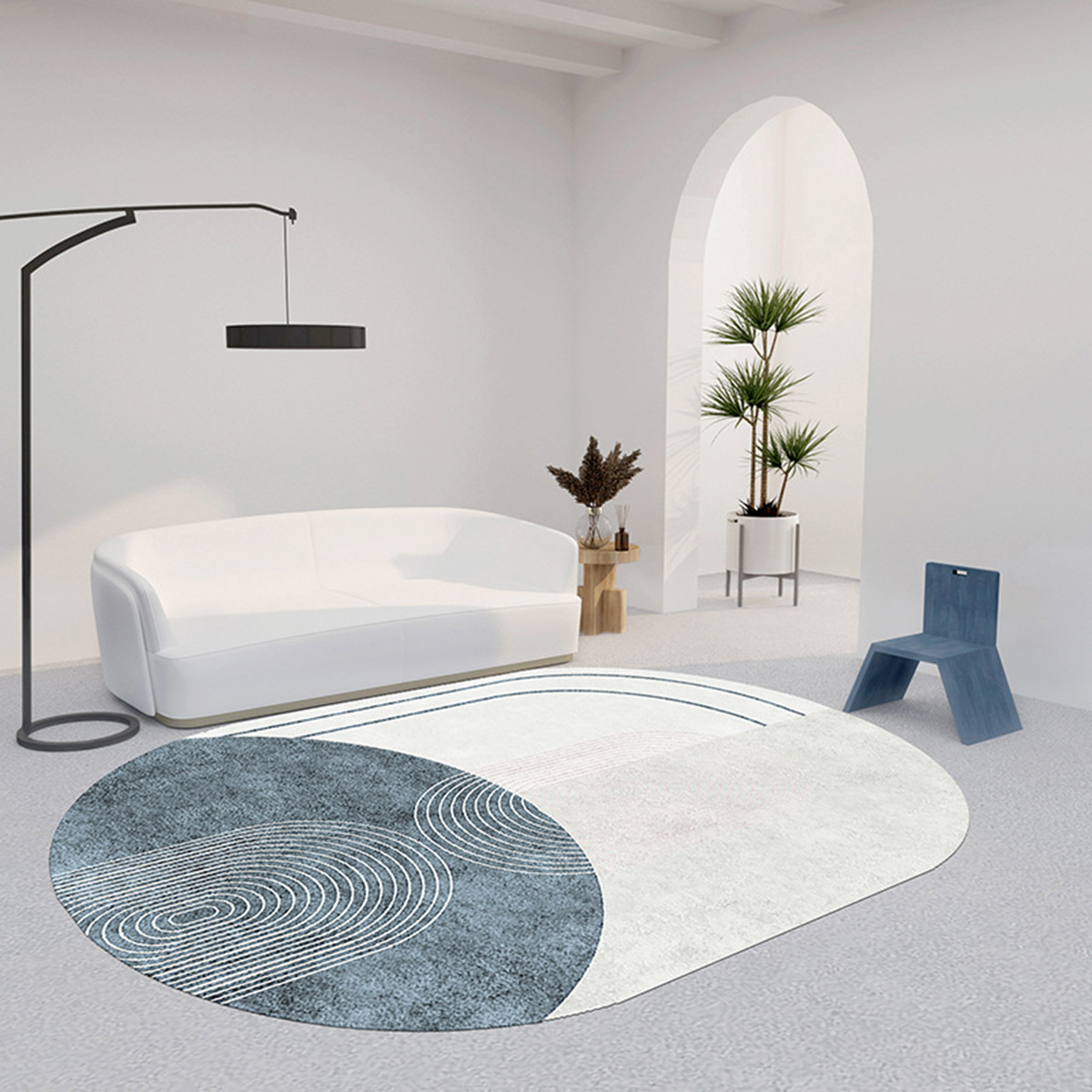 Alfombra Irregular Estilo Wabi-Sabi de Amazon para Sala de Estar y Dormitorio, Alfombra Grande Antideslizante y Absorbente de Agua, Forrada de Felpa, Gruesa y Suave