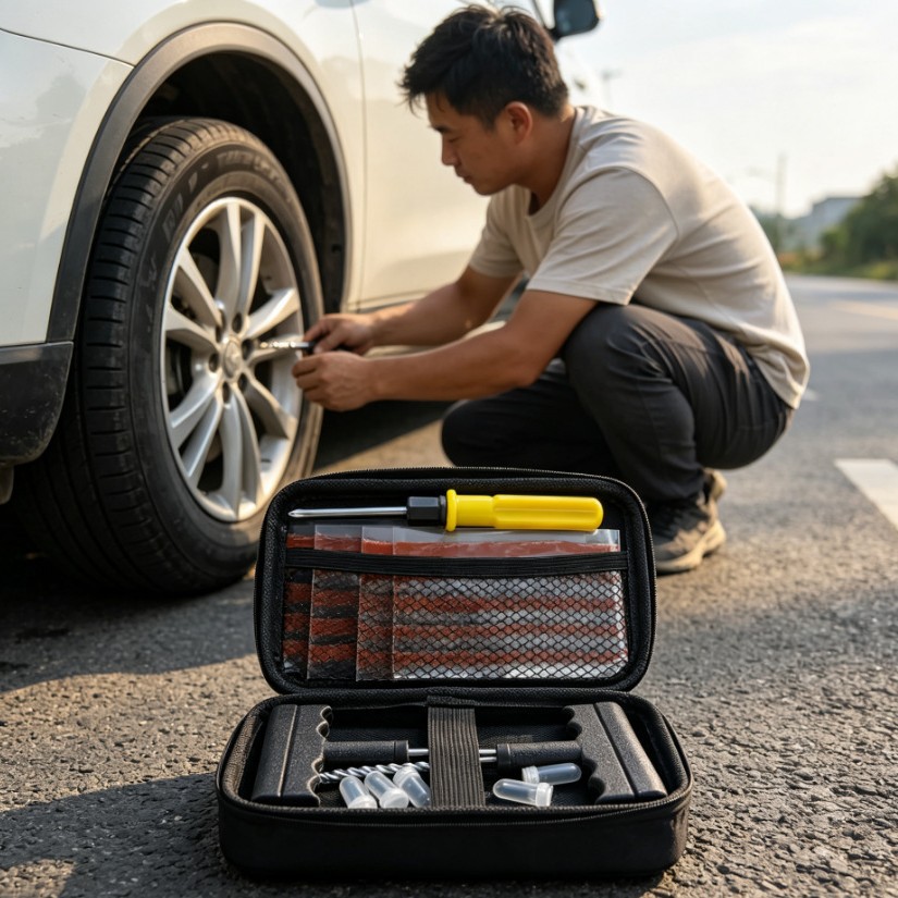 T-Handle Car Tire Repair Tool Set Vacuum Tire Emergency Repair Tool