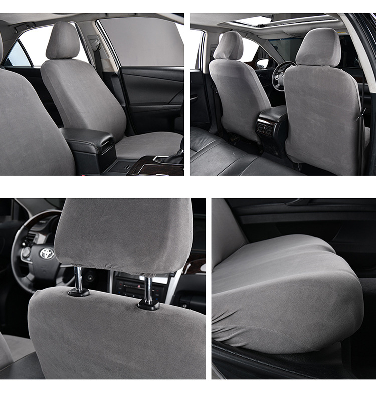 Universal front seat covers for driver and passenger seats, high-elastic fabric dustproof seat cushion covers, headrest and seat separate covers