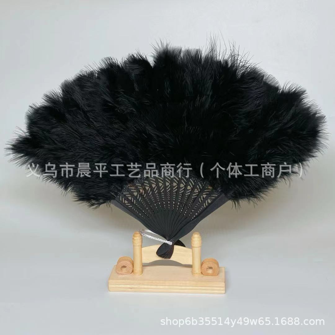 16-piece feather fan, costume shooting, cheongsam catwalk show, bridal accessories, ball square stage performance props
