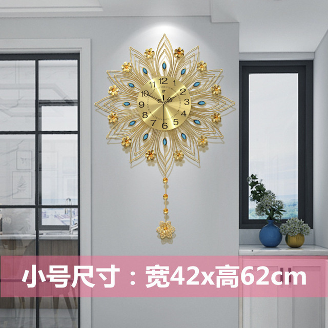 Reloj de pared de pavo real elegante de hierro forjado, diseño creativo de moda silenciosa, reloj de comercio exterior/Amazon image 9