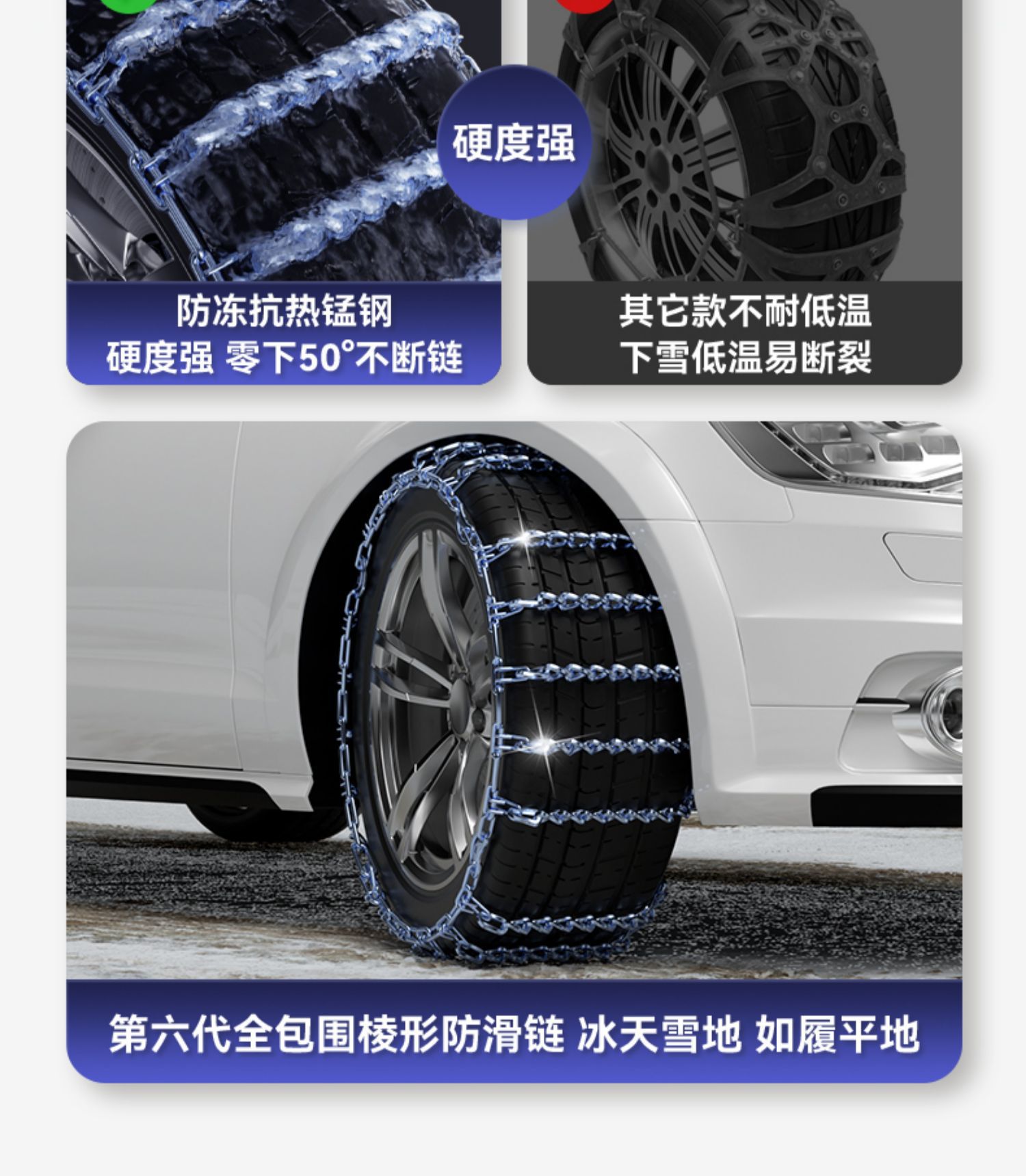 Car Anti-Skid Chains for SUV Off-Road Vehicle Tire