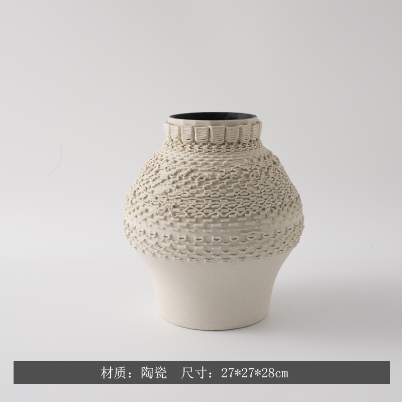 Moderno minimalista creativo 3D impresión de vasijas de cerámica modelo de casa decoración de encimera decorativa secadora de flores de forma especial