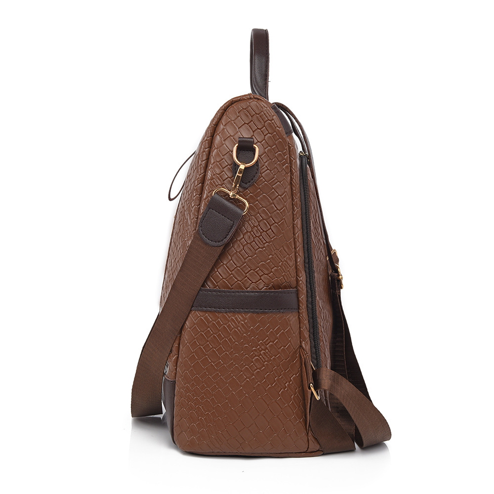 Venta al por mayor transfronteriza 2024 invierno nuevo estilo europeo y americano retro damas mochila antirrobo moda tejida multifunción