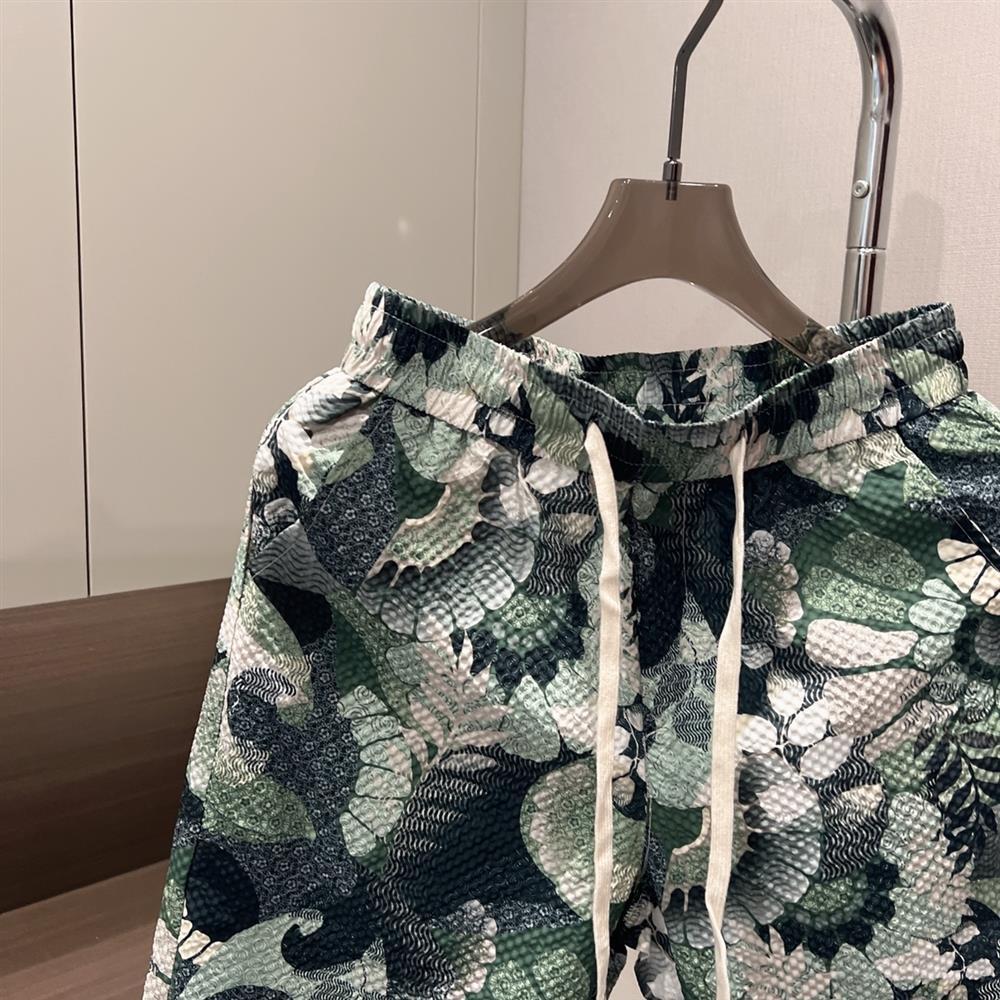 New Summer Thin Men's Casual Printed Quick Drying Beach Shorts Plus Size Straight Leg Five Point Pants_viptrois.com