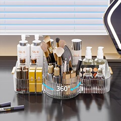 化粧品収納ボックスデスクトップアクリル透明大容量ボックス分格口紅寮化粧ブラシ棚