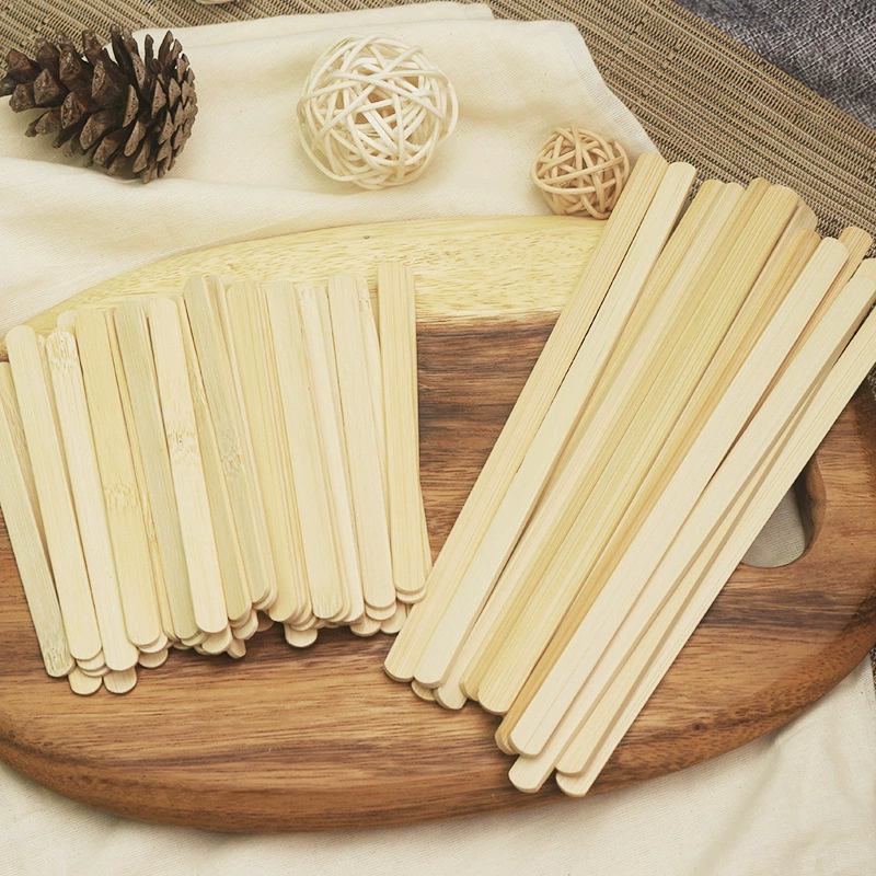 Disposable flat -signed bamboo stick ice cream visa popsicle stick net red mini gourd 12cm flat bamboo stick 30cm large string