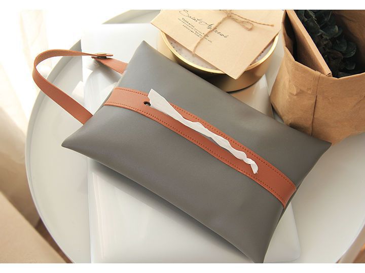 Car Tissue Box Car Paper Box Hanging Car Decoration Supplies Internet Popular Mercedes-Benz Car Supplies Leather Tissue Bag