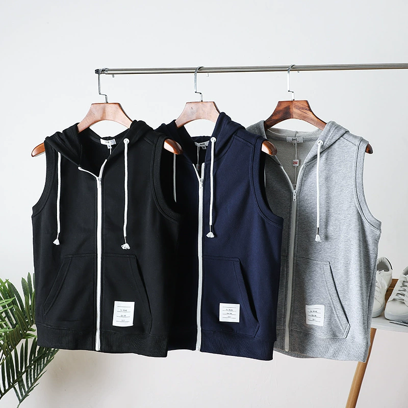 Ветер яппи! Наборный износ легче прилив! Мужской Повседневный пуловер с капюшоном чистого хлопка Терри свитер без рукавов жилет куртка