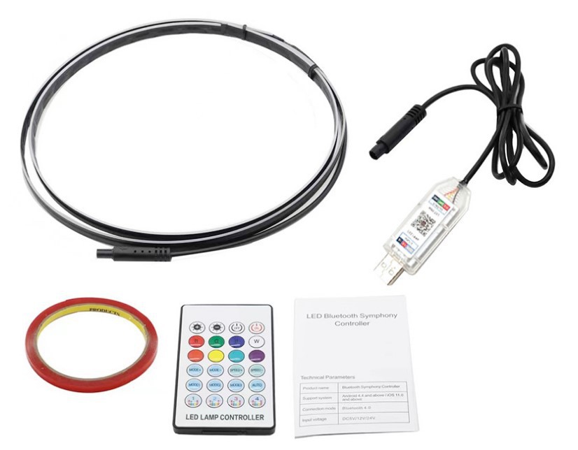 Car central control instrument panel atmosphere light LED magic acrylic USB central control light flowing colorful RGB light