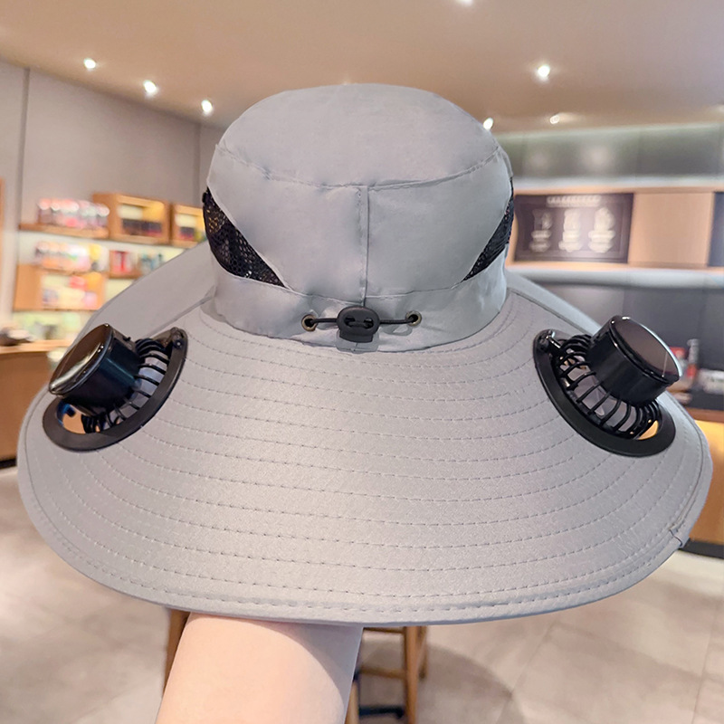 スポット迷彩ソーラーダブルファンキャップ強風漁師帽子夏の屋外登山釣り太陽の帽子|undefined