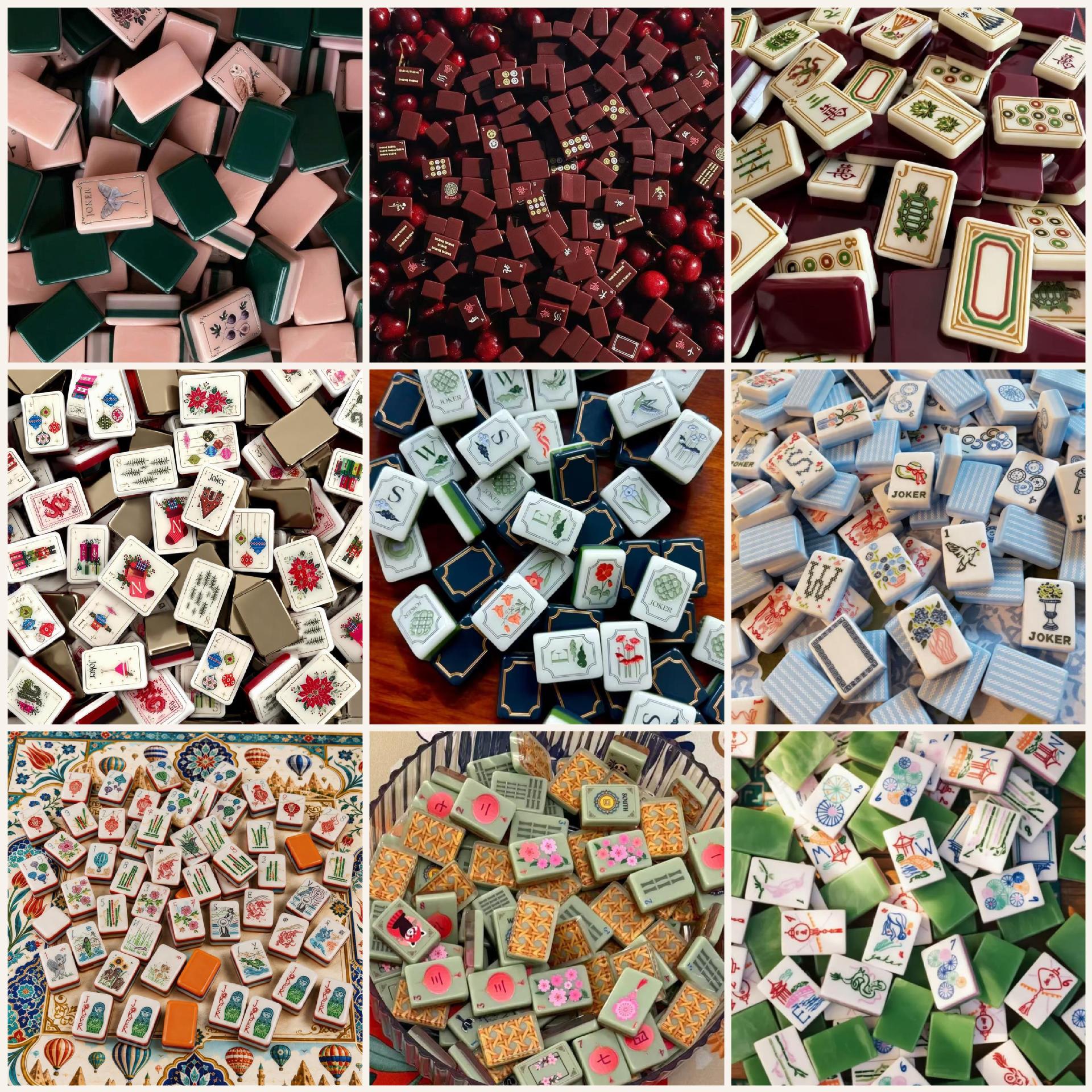 Cross-border in-stock American Mahjong acrylic hand-painted American-style hand-crafted mahjong tiles