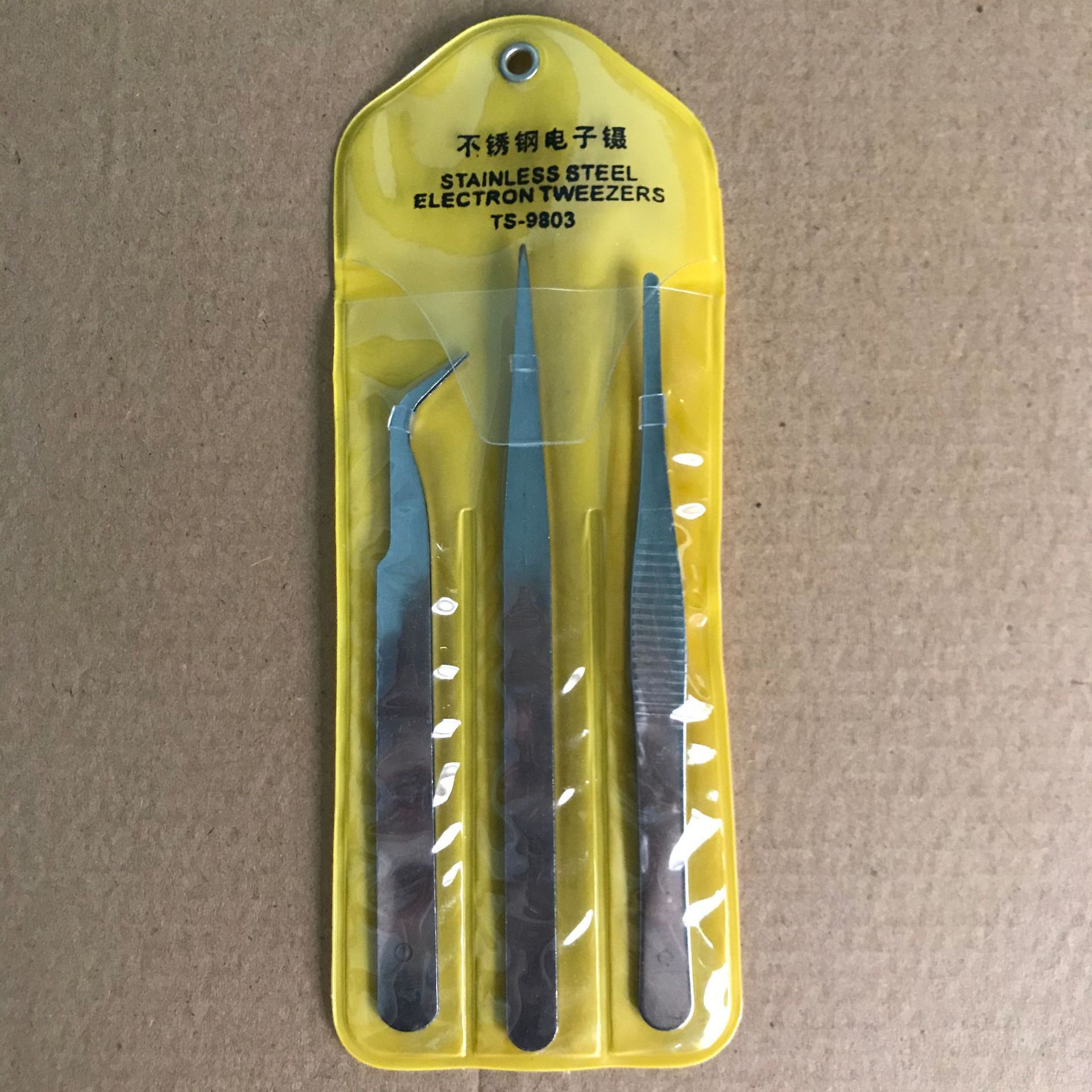 Pinzas clip de acero inoxidable pinzas uñas herramientas genuinas mercancías negras pinzas antiestáticas en stock