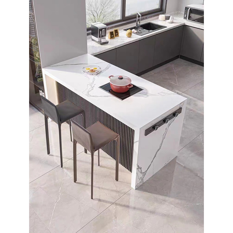 Marble Sideboard Bar Table Home Island Table Dining Table Integrated Open Island Cabinet Separate Bar Partition