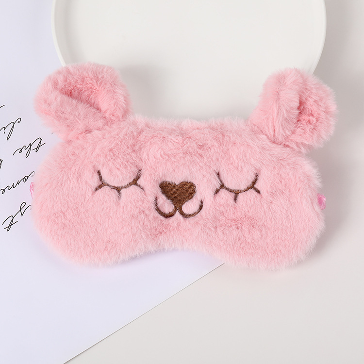 Fábrica al por mayor de felpa máscara de ojo de dibujos animados de santa claus alce sombreado máscara de ojo zorro animal bolsa de hielo transpirable