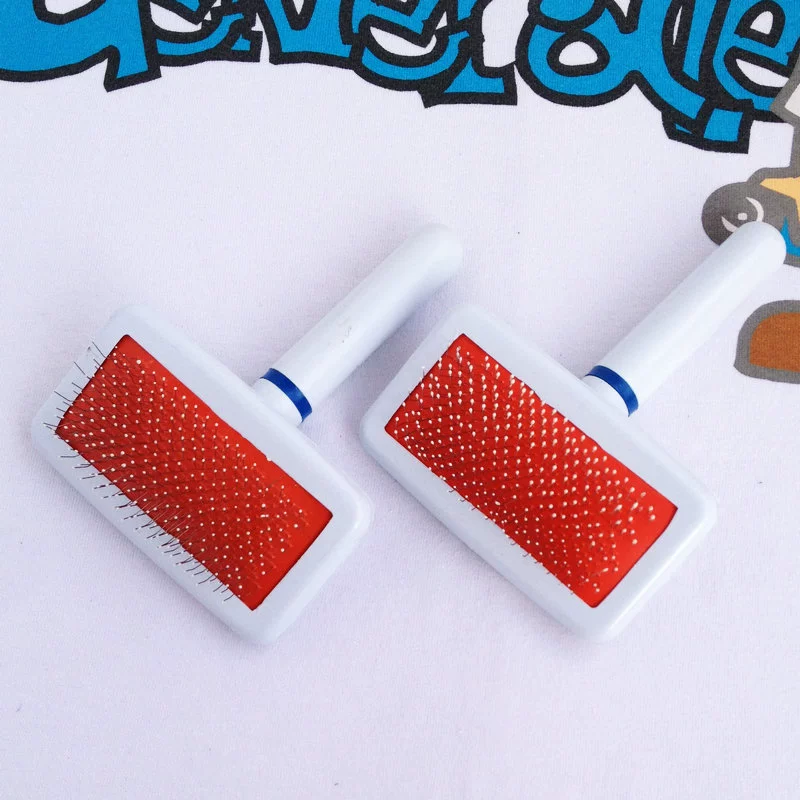 Расческа для домашних животных белый пластиковый подушка безопасности игольчатая расческа собака плотная линейка расческа кошка массажная расческа для домашних животных оптом