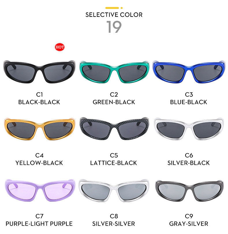 Millennium Future New Y2K Spicy Girl Cycling Punk Sports Network Occhiali da sole rossi Occhiali alla moda da donna_voghion.com