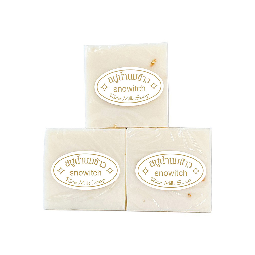Jabón de arroz tailandés Jabón de arroz Jabón de aceite esencial hecho a mano Jabón de baño para lavado de cara Jabón de arroz transfronterizo unisex