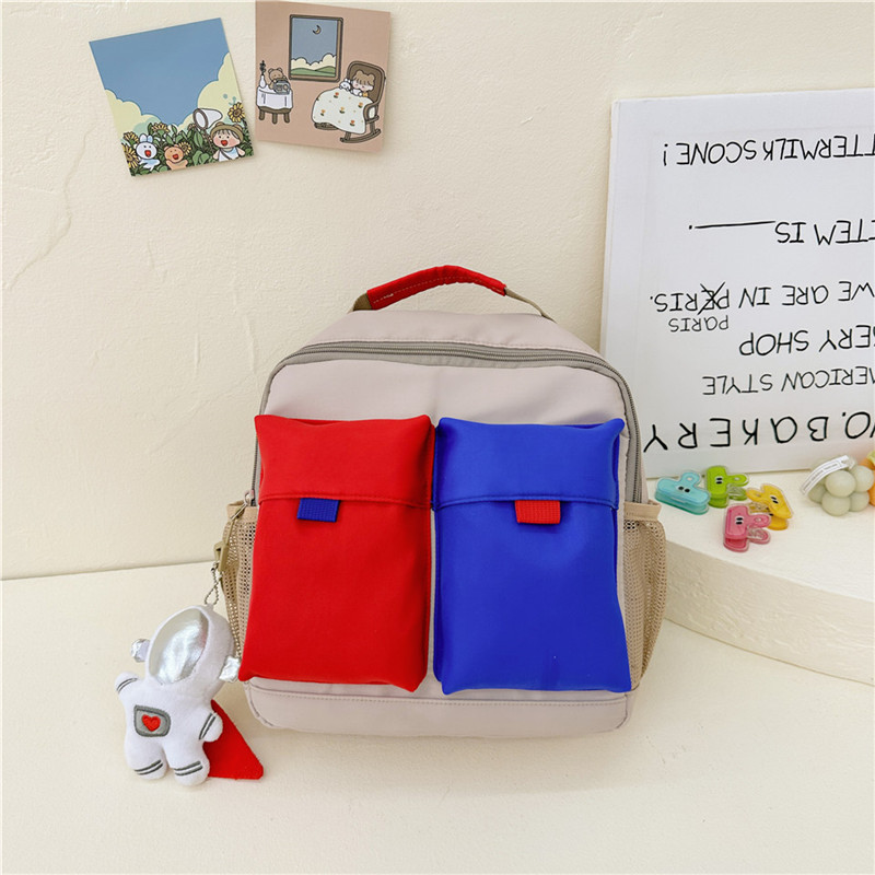 2023 moda lindo mini mochila nueva pequeña mochila de los niños frescos contraste color moda Escuela Primaria estudiante mochila